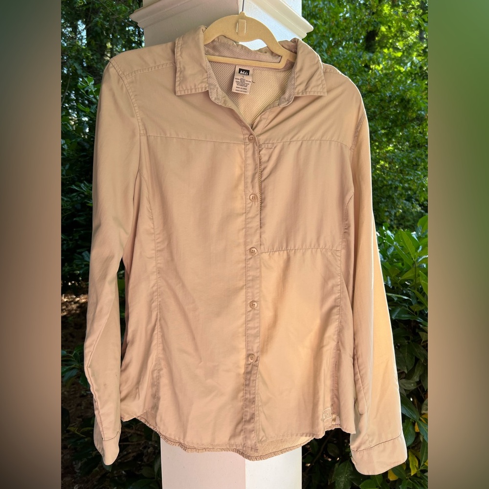 REI Women's Beige Nylon Mesh Shirt